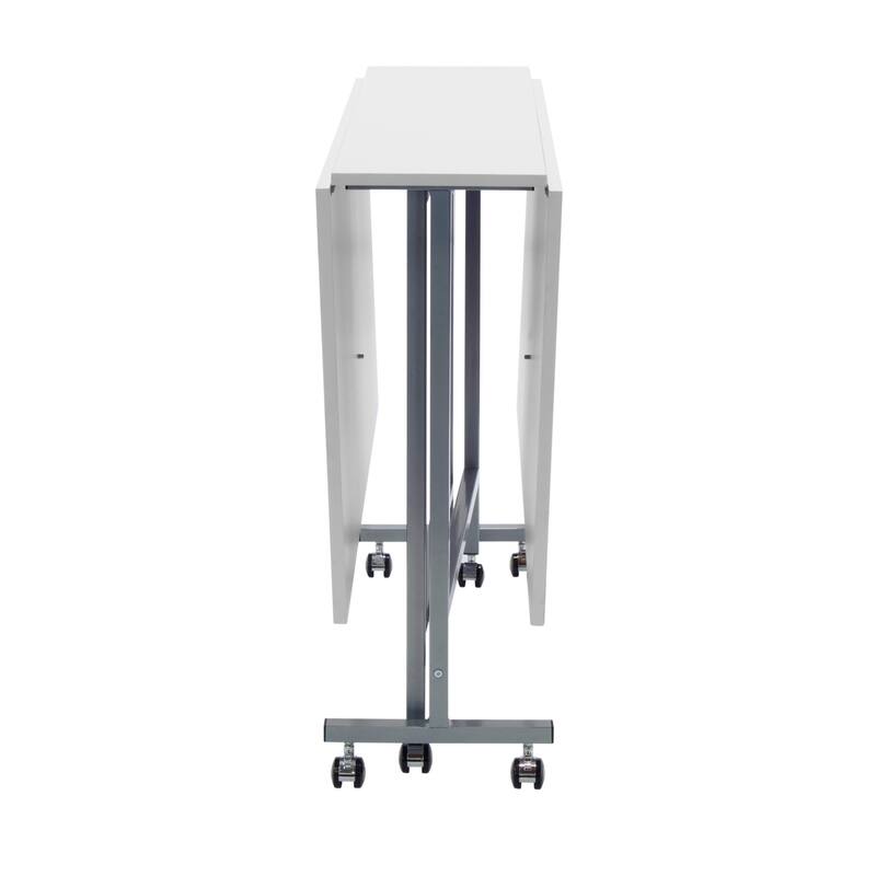 Sew Ready Mobile Folding Craft Sewing Fabric and Die Cutting Table - Silver/White