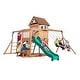 preview thumbnail 2 of 14, Backyard Discovery Montpelier Cedar Wood Swing Set, Slide, Clubhouse