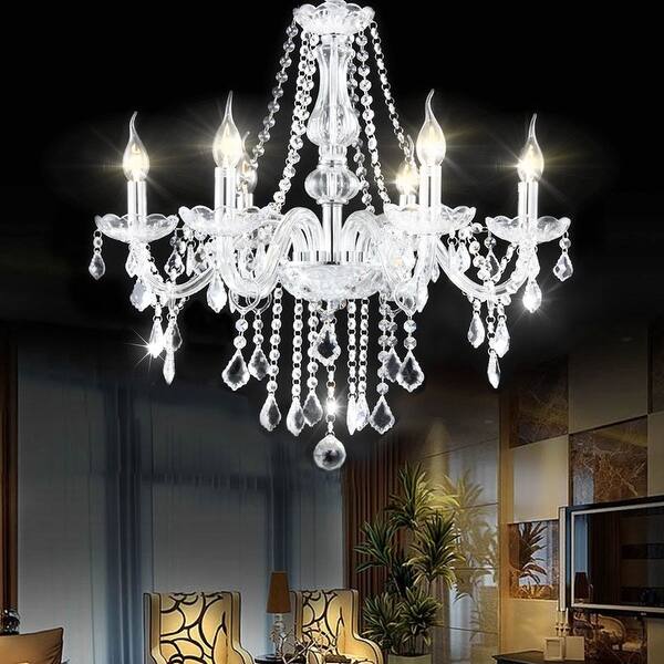 Shop Costway Elegant Crystal Chandelier Modern 6 Ceiling