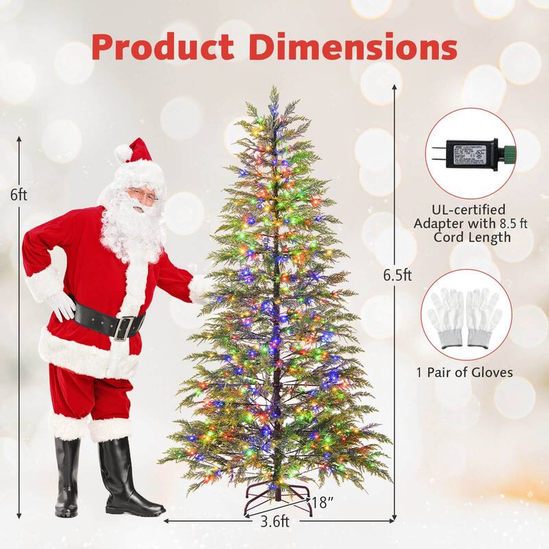 Costway 6.5/7.5 FT Pre-Lit Artificial Christmas Tree with 578 Branch - See Details