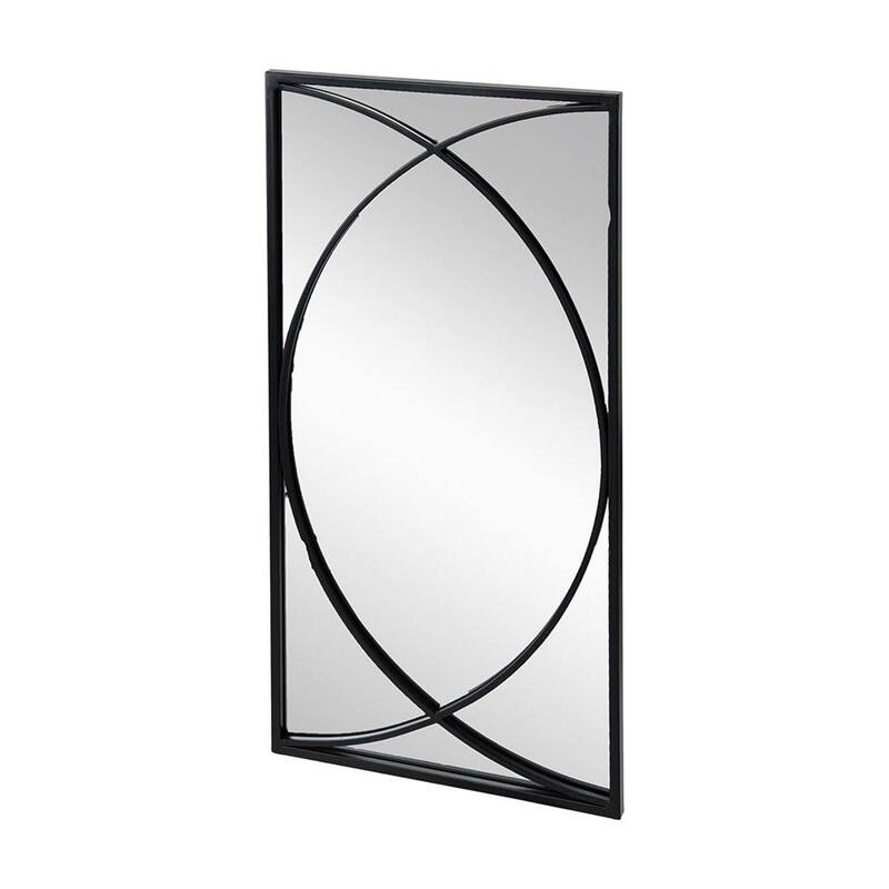 HomeRoots Set of Three Black Iron Framed Accent Mirror - 15.7' X '31.9' X '0.7