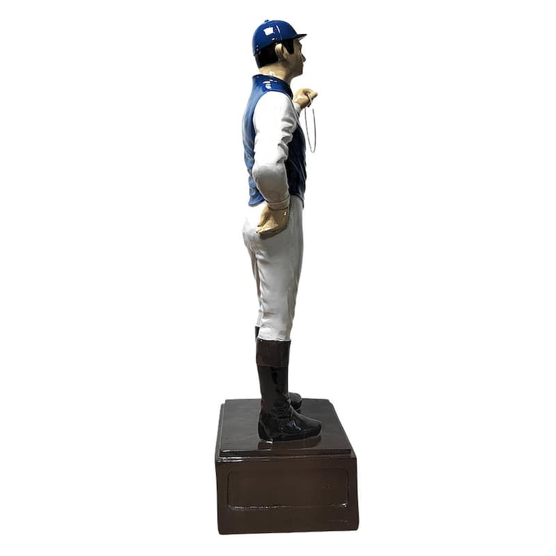 Classic Lawn Jockey Blue White Sleeves Garden Statue
