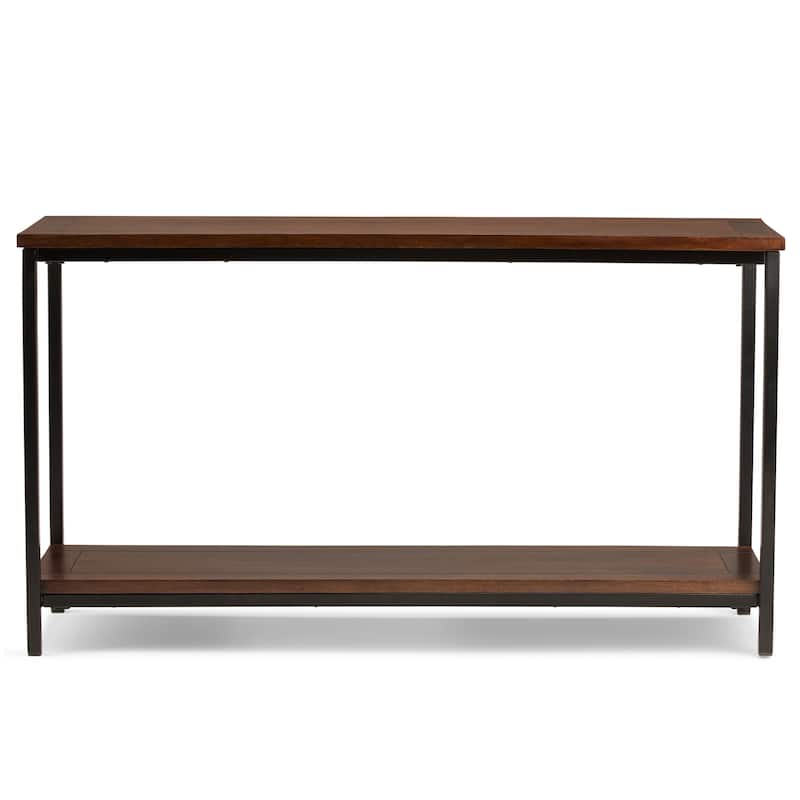 WYNDENHALL Rhonda SOLID MANGO WOOD and Metal 54 inch Wide Industrial Console Sofa Table - 54 W x 18 D x 30 H