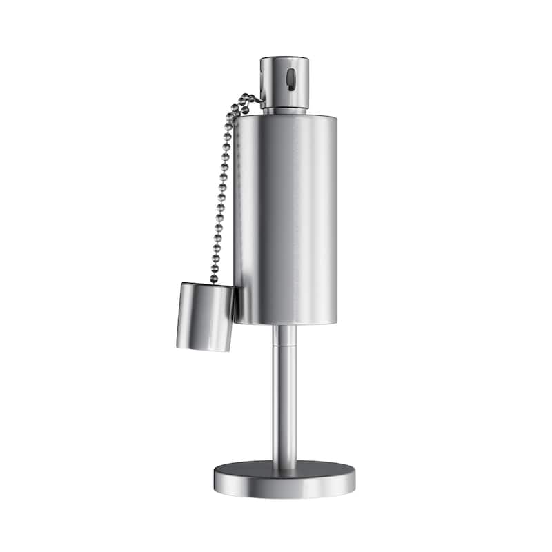Tabletop Torch Lamp- 10.5" Stainless Steel Outdoor Fuel Canister Flame Light for Citronella Pure Garden