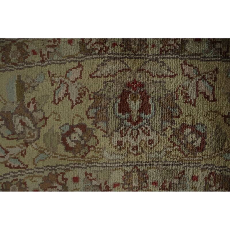 Hand Knotted Oriental Silk Carpet Traditional Floral Oranges & Rust Kashmir Area Rug - 6' 2'' X 6' 2''