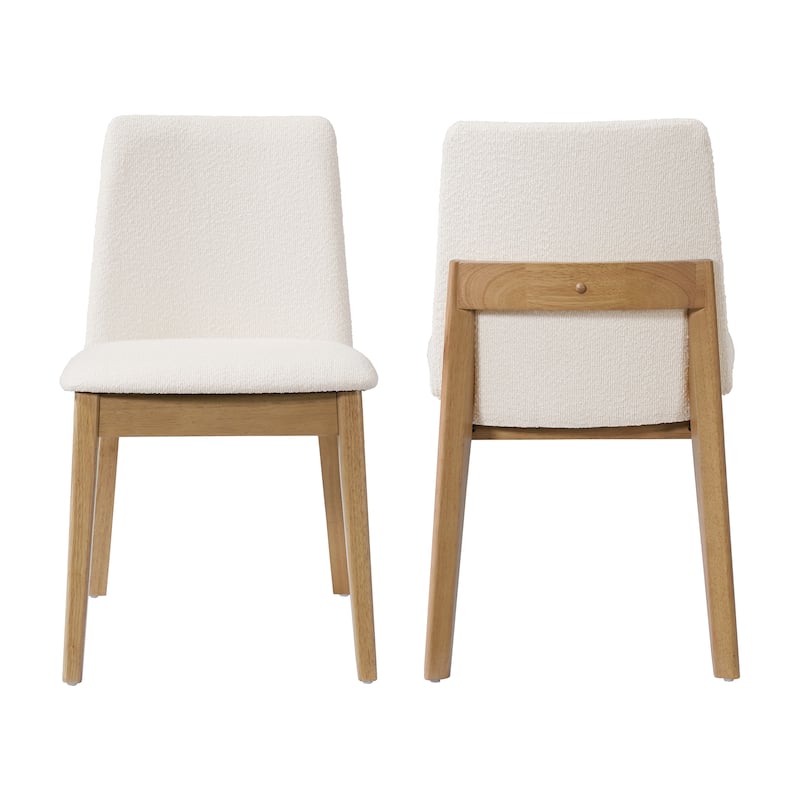 Christopher Knight Home - Arlo Modern Upholstered Solid Wood Armless Dining Chair (Set of 2) - Beige+Oak