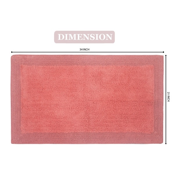 dimension image slide 2 of 50, Home Weavers Luxury Collection 100% Cotton Reversible Bathroom Washable Rug Soft and Absorbent bath Rug Non Slip