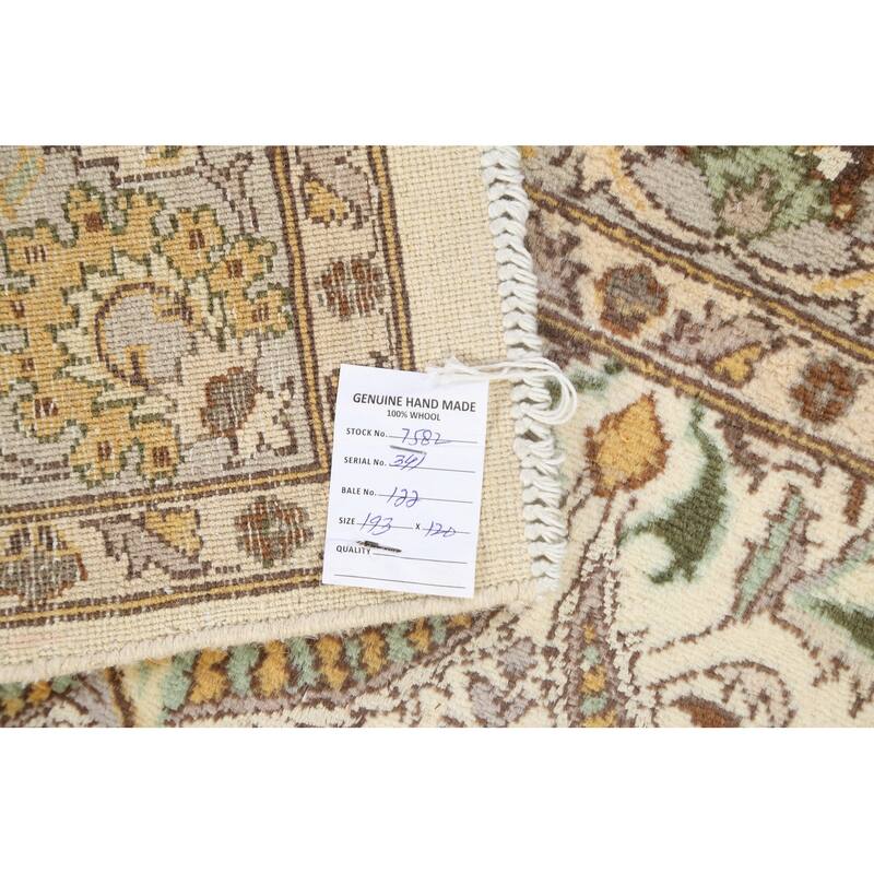 Wool/ Silk Vegetable Dye Tabriz Oriental Area Rug Hand-knotted Carpet - 4'0" x 6'4"