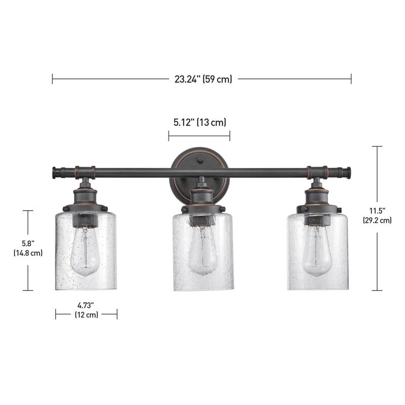 Globe Electric Camden All-In-One Bathroom Vanity Light with Towel Bar,