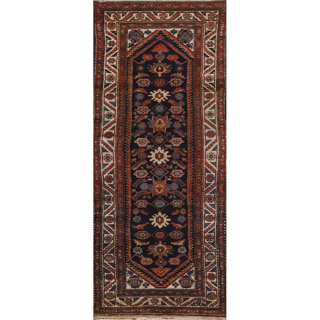 Pre-1900 Antique Bakhtiari Persian Runner Rug Handmade Wool Carpet - 3'6"x 10'3"