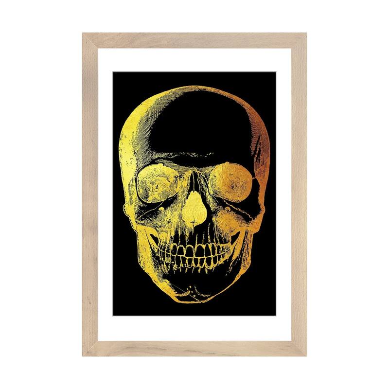 iCanvas "Skull Front" by Gab Fernando - Natural - 24x16x1