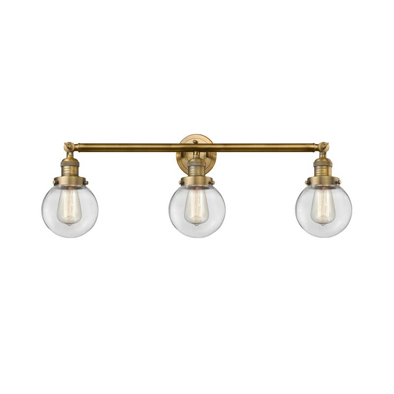 Innovations Lighting Beacon 3 Light 30" Wide Bathroom Vanity Light - Brushed Brass / Clear