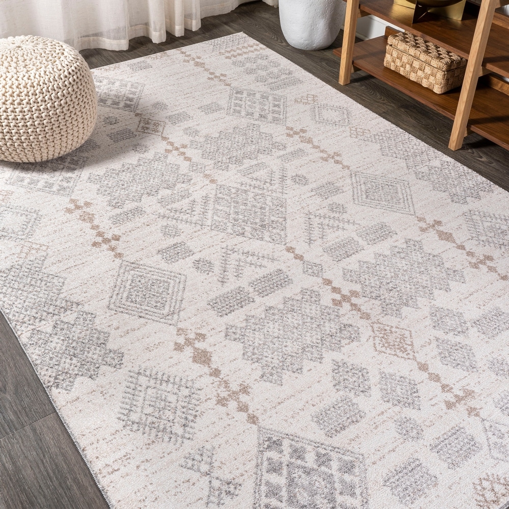 JONATHAN Y Santa Monica 2 x 8 Taupe/Espresso Indoor/Outdoor Border Coastal Runner  Rug in the Rugs department at