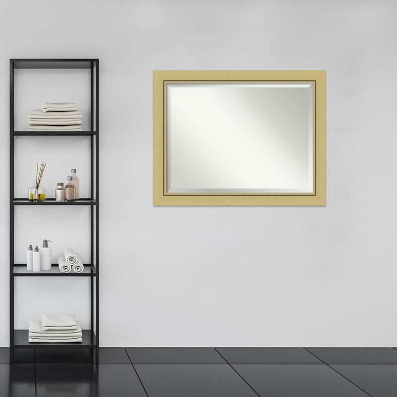 Beveled Bathroom Wall Mirror - Landon Gold Frame