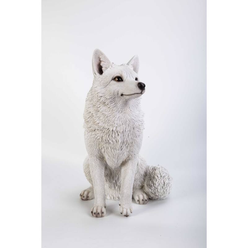 19.25" Snow Fox Outdoor Garden Statue