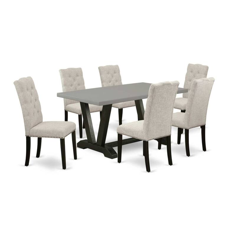 Bohemian Dining Set - 7 Piece Table & Chairs - Rectangular Wood Table with Parson Chairs - 72