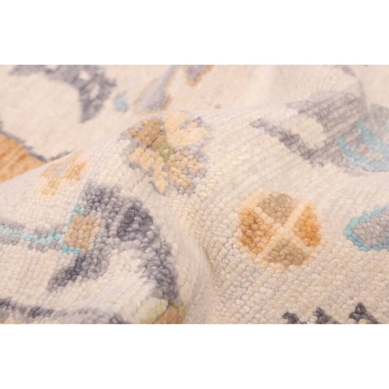 ECARPETGALLERY Hand-knotted Modern Oushak Ivory Wool Rug - 8'3 x 9'11