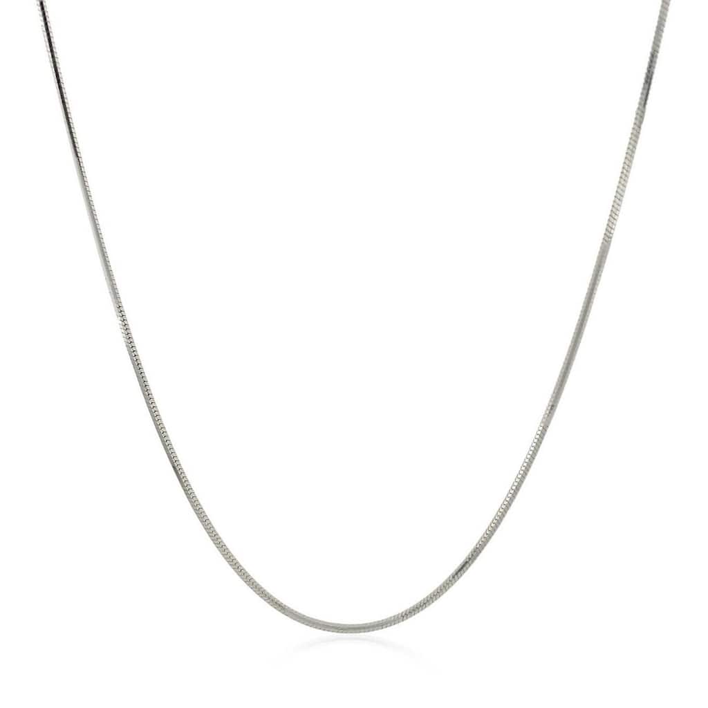 MayaMila Rhodium Plated 1.2mm Sterling Silver Snake Style Chain