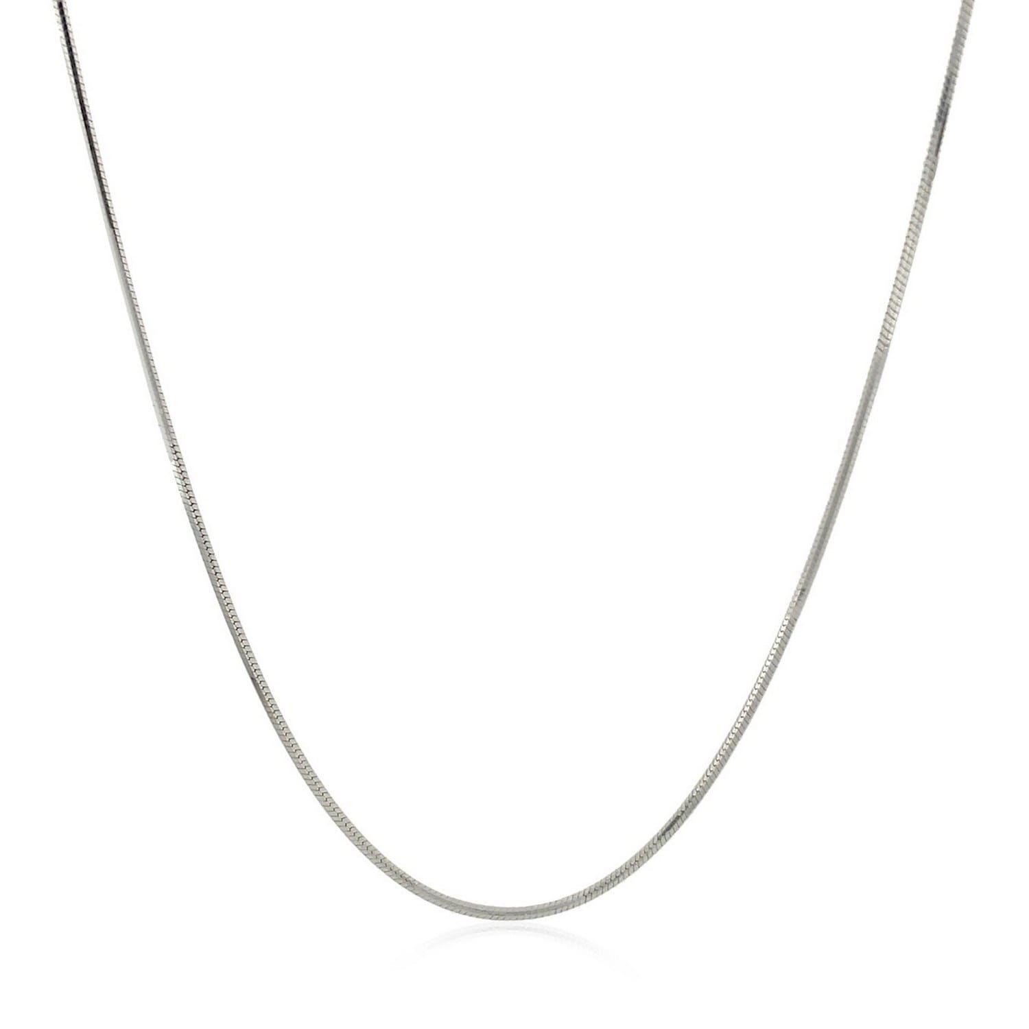 MayaMila Rhodium Plated 1.2mm Sterling Silver Snake Style Chain