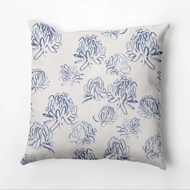 Tumbly Blossom Outdoor Pillow - Blue - 20" x 20"