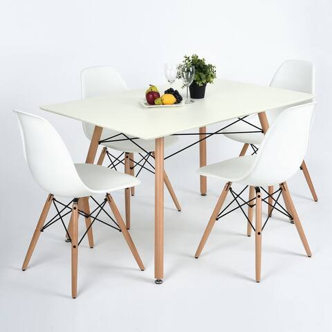 TiramisuBest 47.2" Square High Glossy Wood Dinning Table