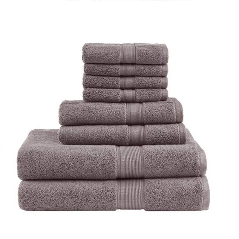 One hundred percent Cotton 8 Piece Antimicrobial Towel Set