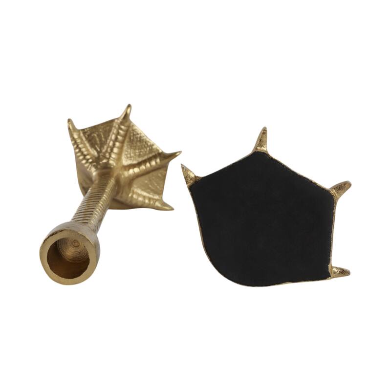 Metal Bird Legs Taper Candle Holders Set of 2 - Gold - 9.0"