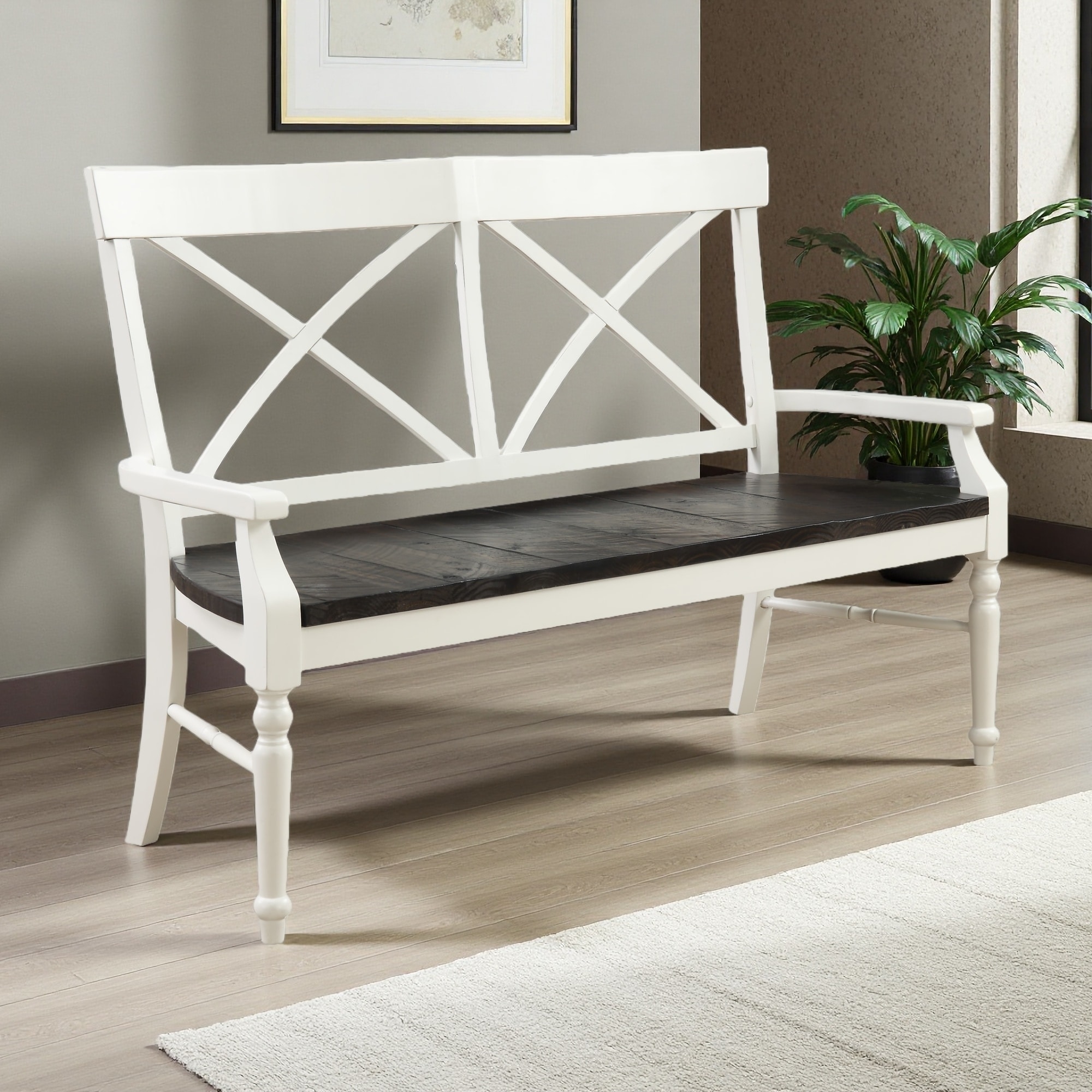 59"L Country Style Dining Bench