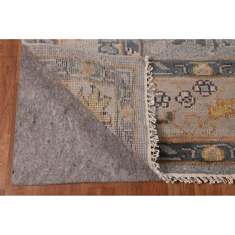 Gray Oushak Indian Area Rug Hand-Knotted Wool Carpet - 7'9"x 10'0"