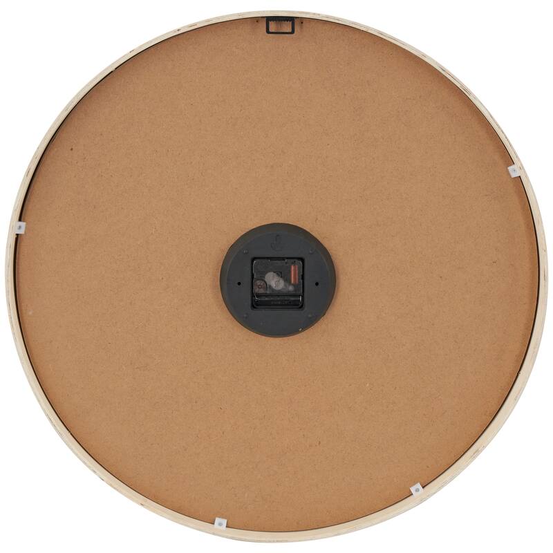 Wooden Two-Toned Wall Clock with White Accents - Brown - Roche River Decor - 2"W x 24"L x 24"H