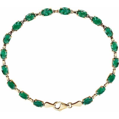 Curata 14k Yellow Gold Emerald Bracelet