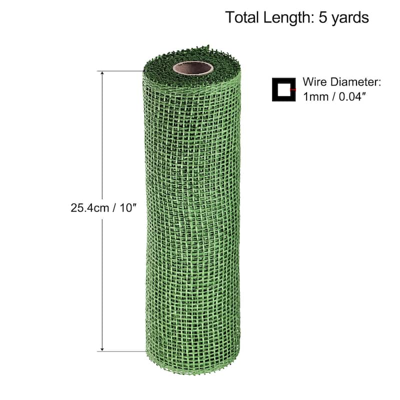 1 Roll PP Burlap Mesh 10" x 5 Yard Decorative Wreath Wrapping Ribbon - Olive