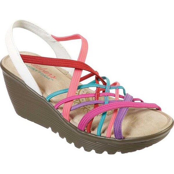 skechers peep toe caged wedges