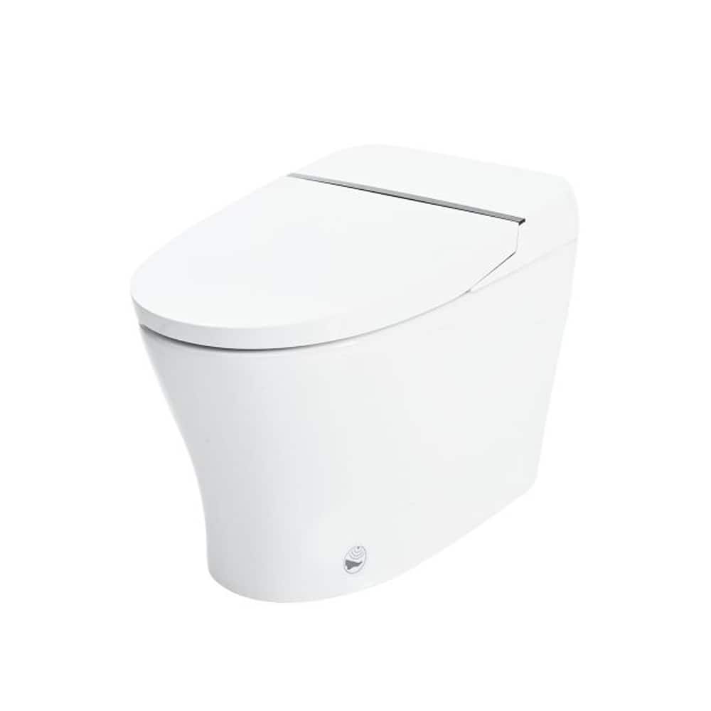 Smart Bidet Toilet Combo - Tankless Dual Flush, Foot Sensor, Self-Cleaning Nozzle, Night Light, Power Outage Flushing