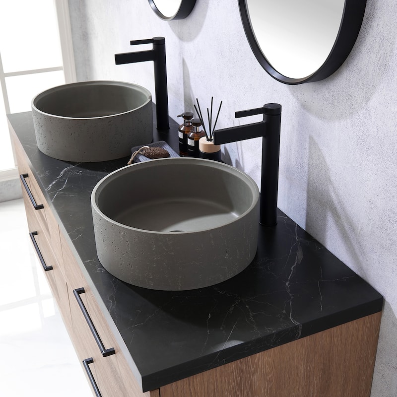 Trento Bath Vanity with Sintered Stone Top with Concrete Sink (R)