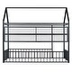 preview thumbnail 12 of 10, Black Space-Saving Twin Size Kids Bed House Bed with Fence and Shelves