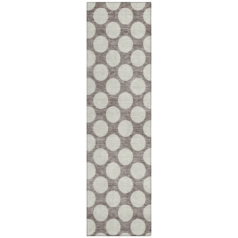 Machine Washable Indoor/ Outdoor Chantille Modern Dots Rug