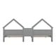 preview thumbnail 8 of 26, Double Twin Size Platform Bed with House-Shaped Headboard and Built-in Nightstand, Grey - Functional Design for Kids' Rooms