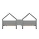 preview thumbnail 8 of 26, Double Twin Size Platform Kids Bed Frame with House-Shaped Headboard and Built-in Nightstand, No Box Spring Required, Grey