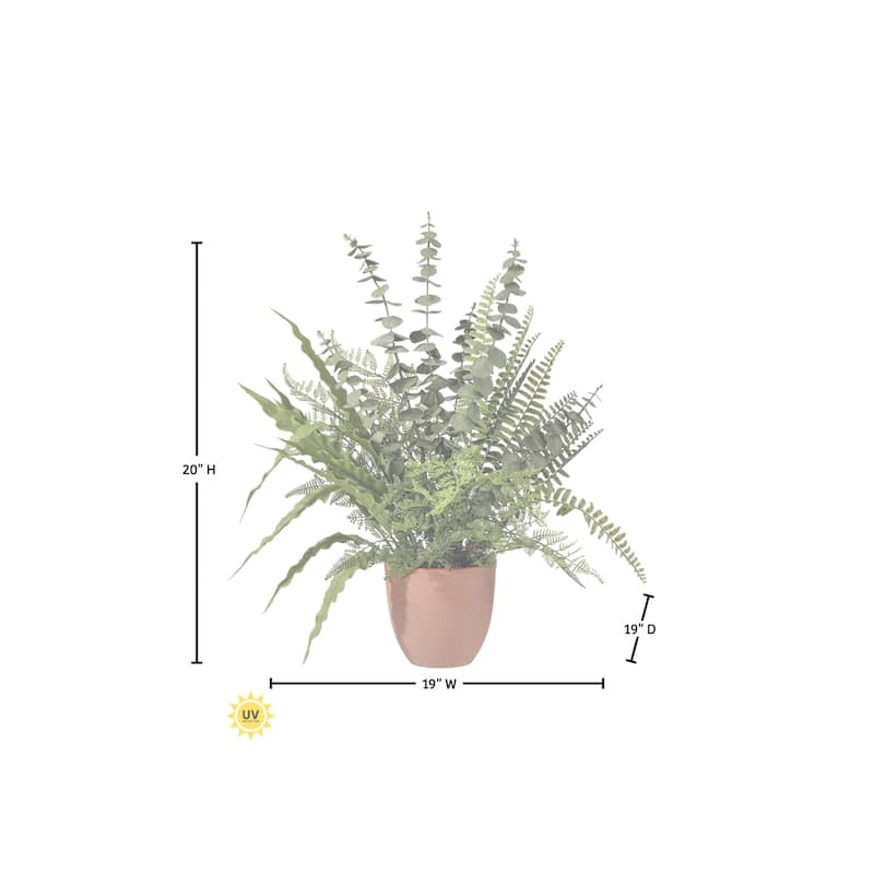 20" Potted UV Natural Touch Mix Foliage