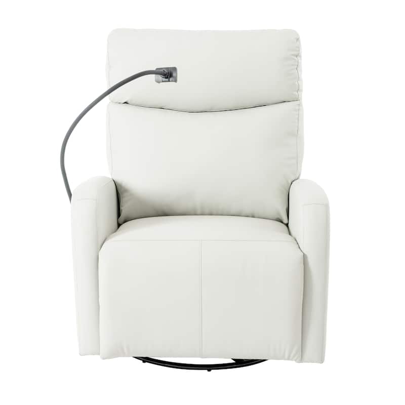 PU Power Swivel Recliner Chair with 270° Rotation, Electric 95-160° Recline and Dual USB Ports - 330lb Capacity