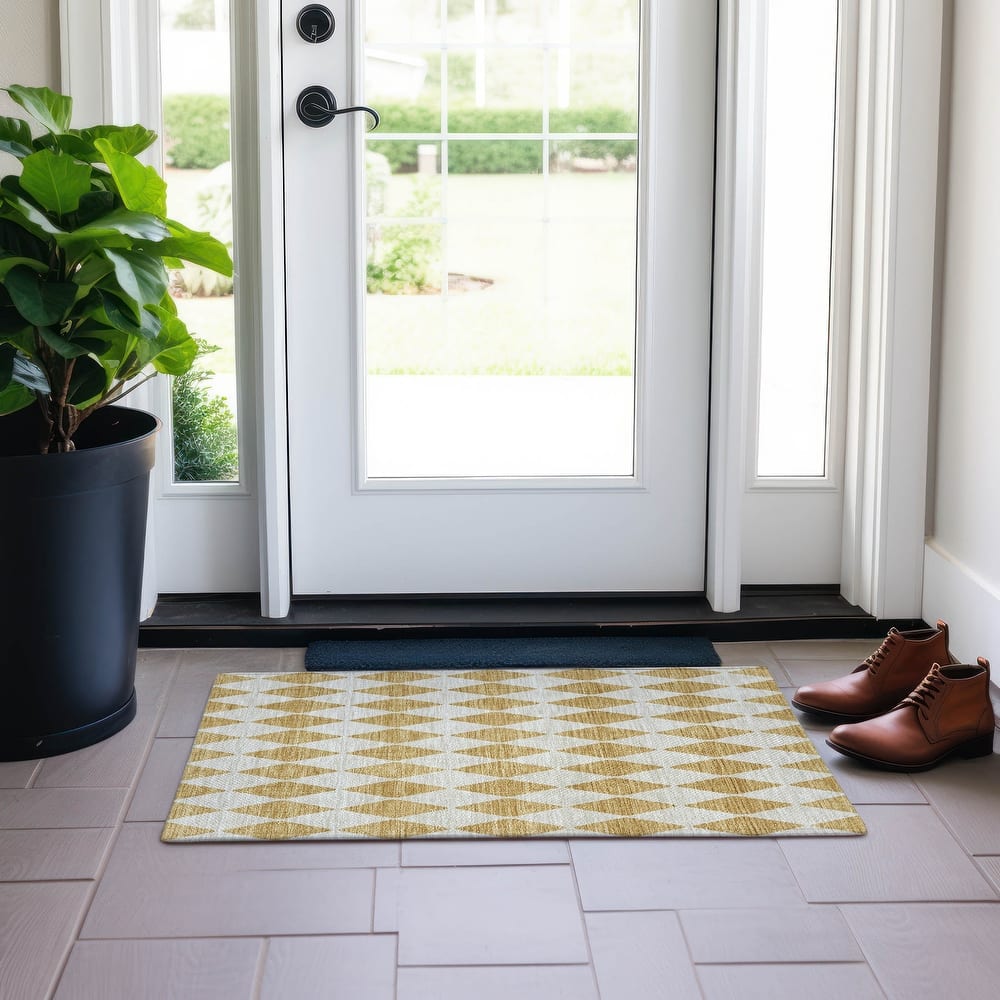 Machine Washable Indoor/ Outdoor Chantille Argyle Rug