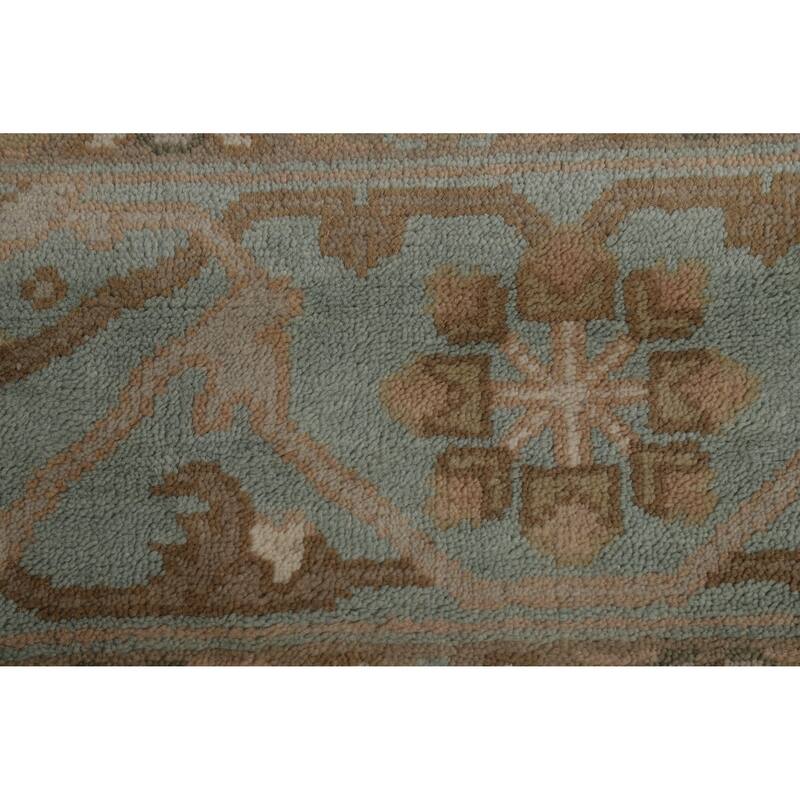 Transitional Oushak Indian Area Rug Hand-Knotted Wool Carpet - 7'10" x 9'10"