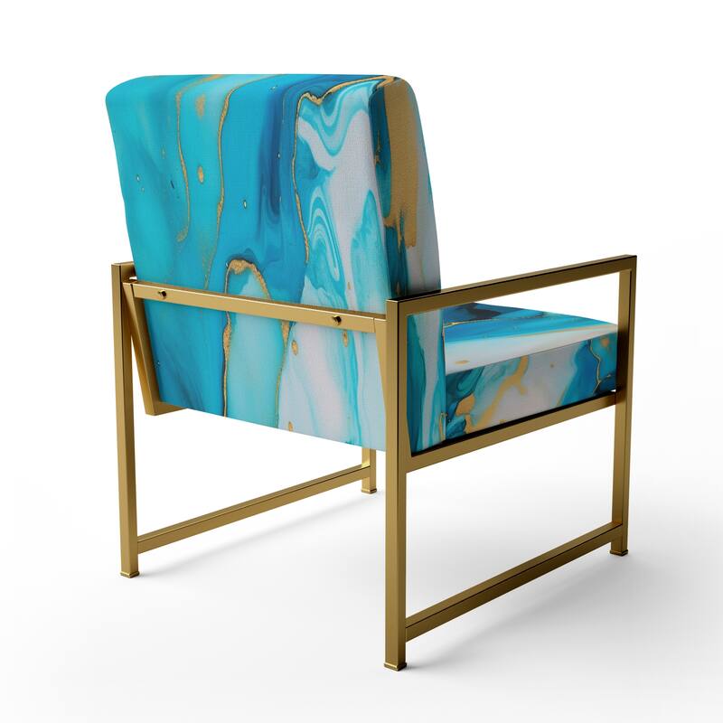 Designart "Segment Layers of Marbled Rock" Upholstered Fractals Accent Chair and Arm Chair