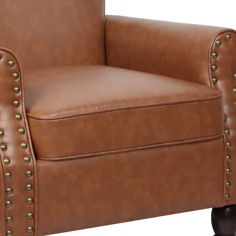 Mid-Century Modern Accent Chairs with Nailhead Trim