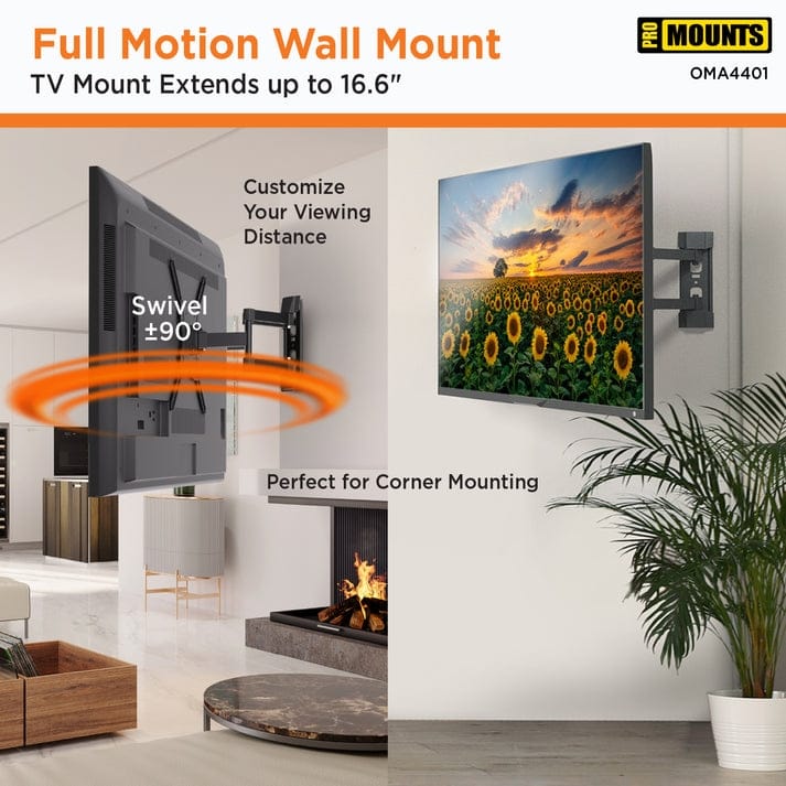 ProMounts Articulating Full Motion TV Wall Mount - 24-60"