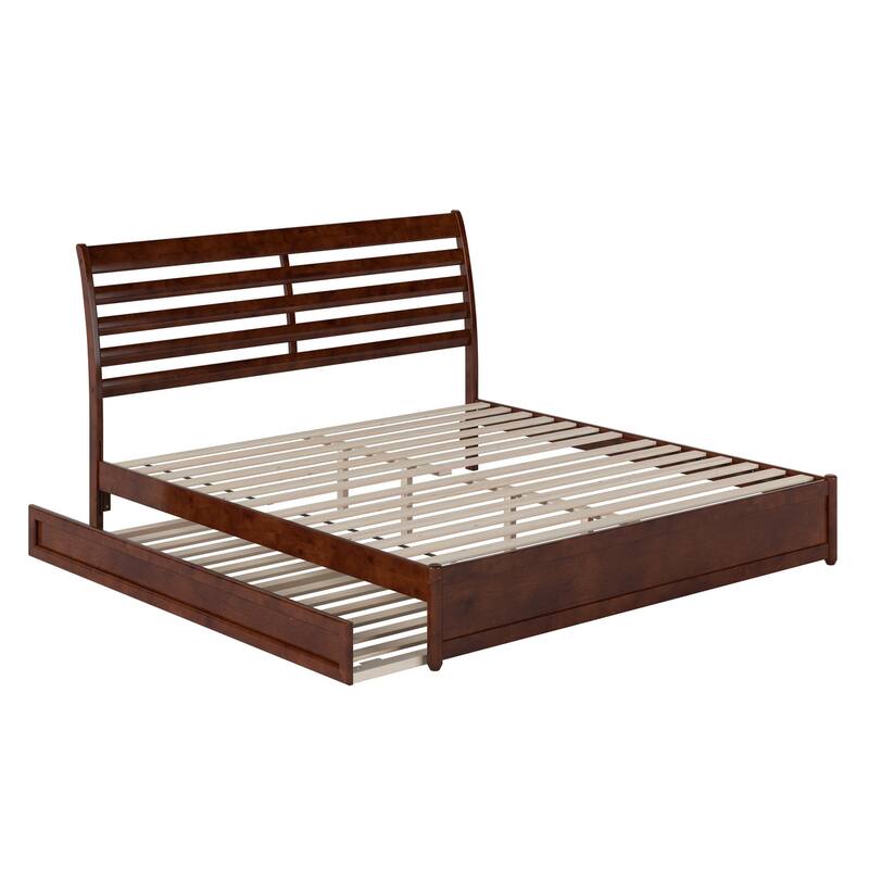 Emelie Platform Bed with Panel Footboard and Twin XL Trundle