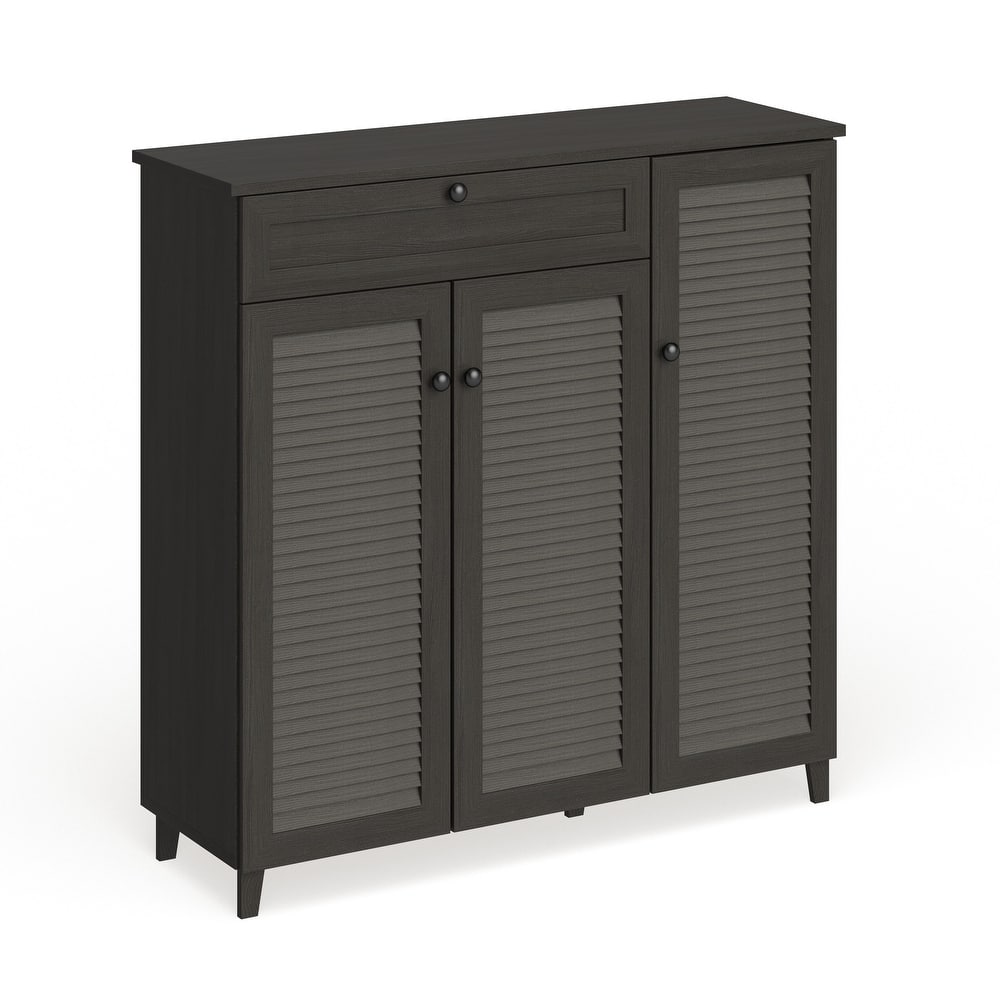 Porch & Den Rocheblave Espresso Wood Shoe Storage Cabinet