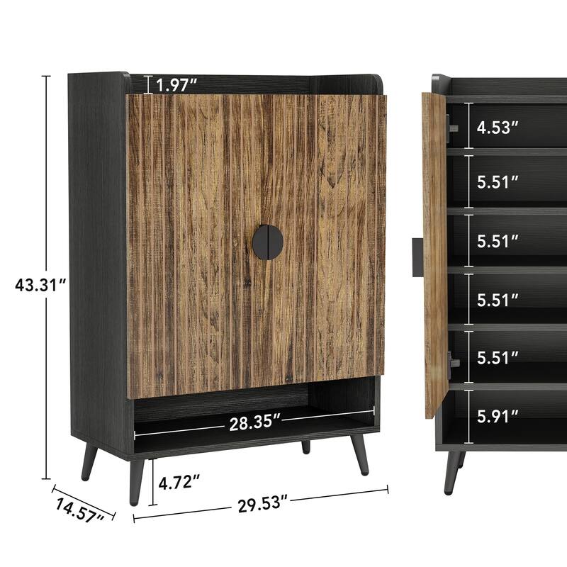 7-tier Shoe Storage Cabinet with Doors, Shoe Organizer Rack for Entryway, Bedroom, Living Room