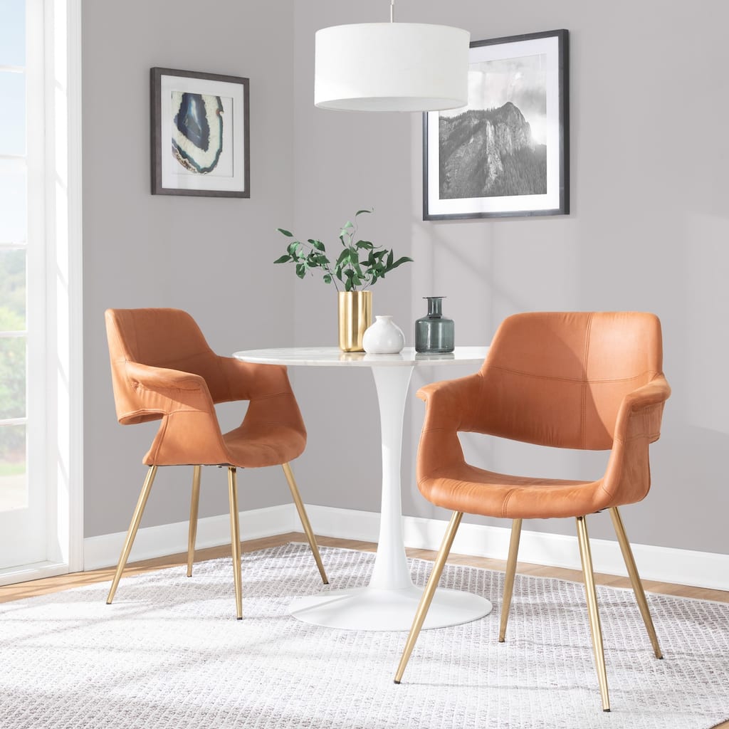 Silver Orchid Fauske Upholstered Chair with Metal Legs - Set of 2